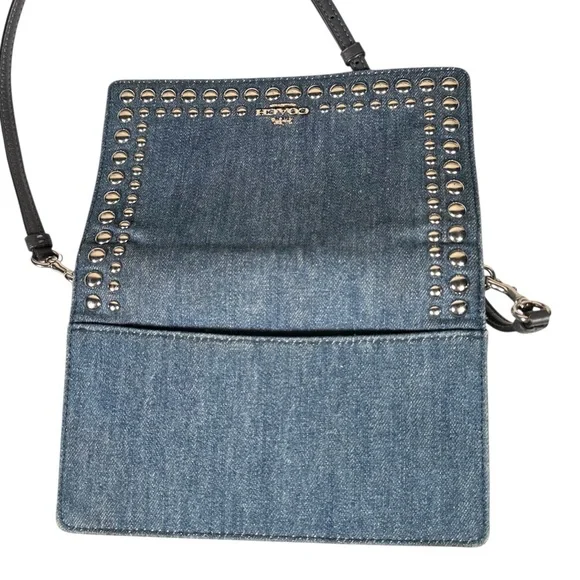 COACH Anna Foldover Clutch Crossbody with Rivets - Picture 10 of 15